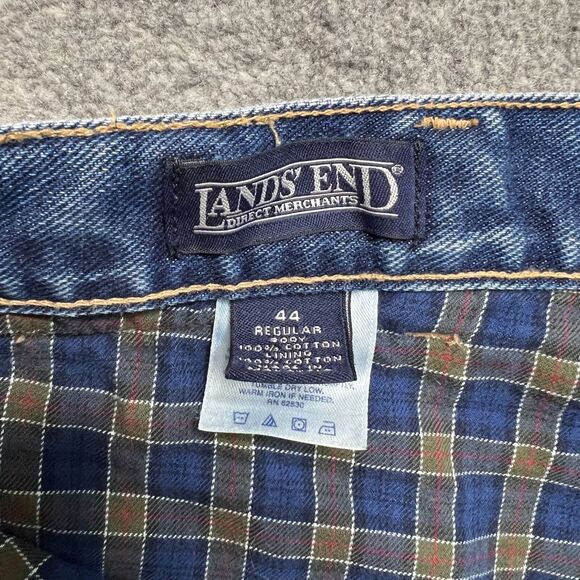 Lands End Square Rigger Mens Jeans Fleece Lined Warm Winter Dark Denim 44x29 - Picture 8 of 9